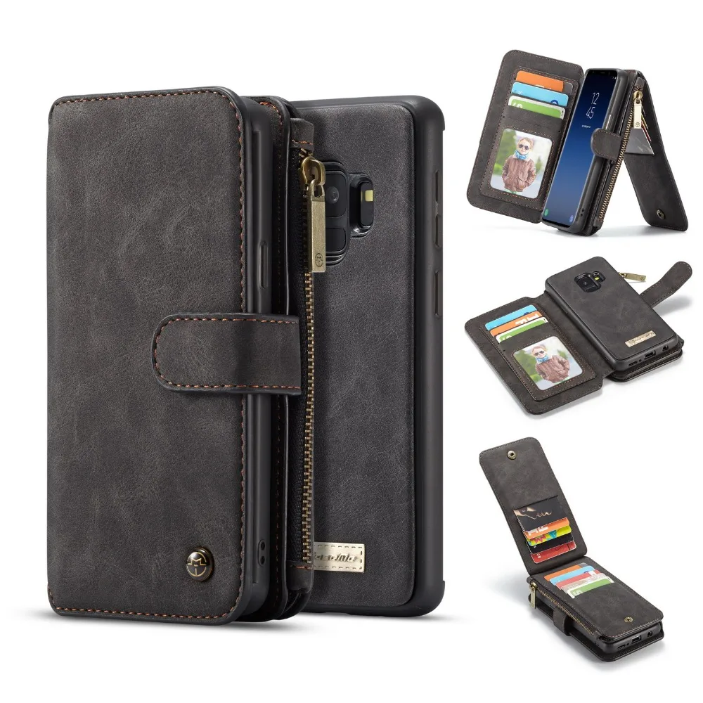 Чехол-кошелек для Galaxy S9 Plus, съемный чехол-книжка из натуральной кожи на магните, чехол для samsung Galaxy S9 Note 10 Plus S8 Note 9