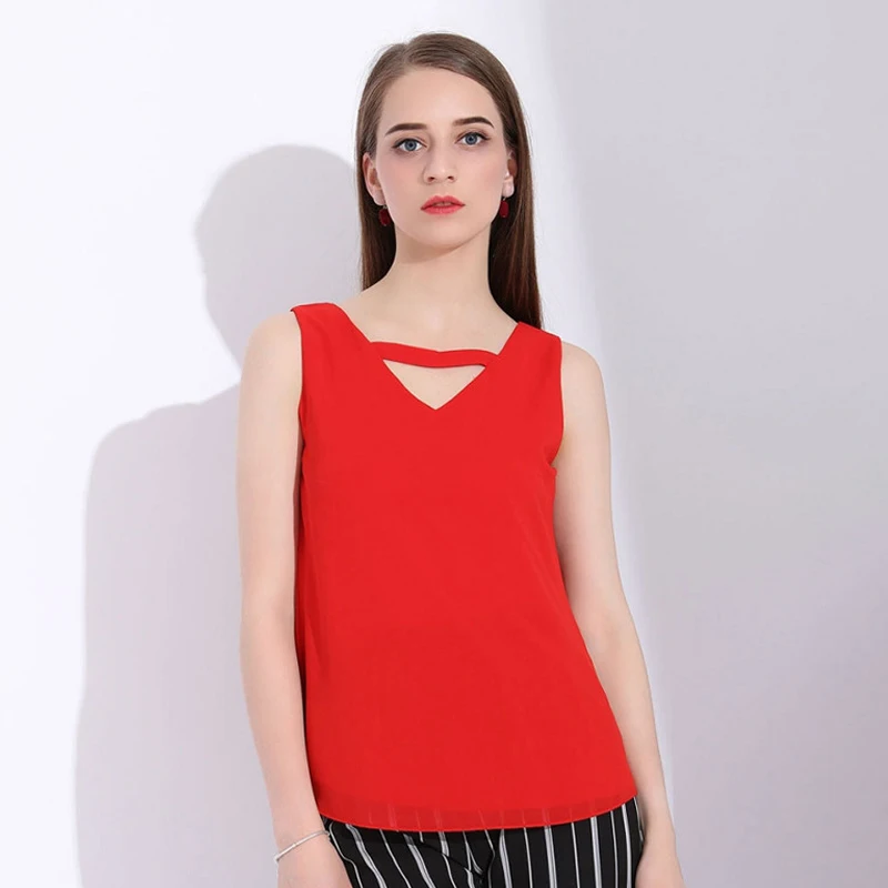 Female Chiffon Women vest Shirts 2019 Summer Casual Top Loose Sleeveless Thin And Light Chiffon Clothes