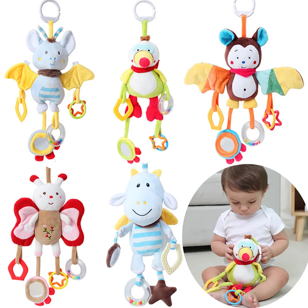 

Infant Kids Baby Rattles Toys Cute Animal Doll Stroller Hanging Soft Toy Developmental baby rattles toy 0-12 months crib mobile