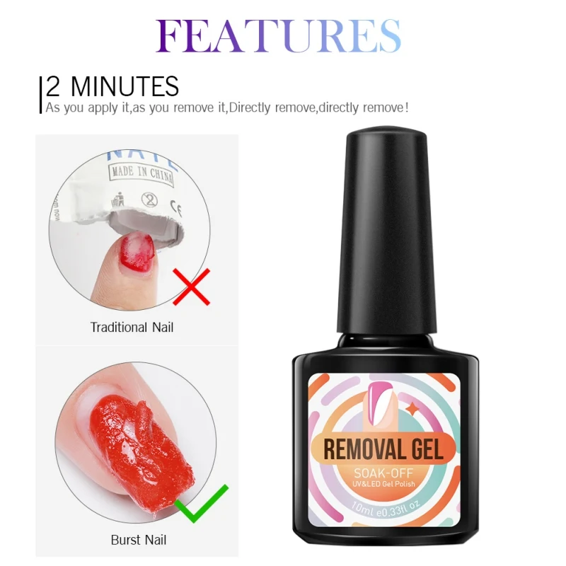 

Magic Burst Gel Nail Polish Nonstimulation Quickly Remove Cleaner Nail UV Gel Degreaser Liquid Remove Sticky Layer Manicure Tool