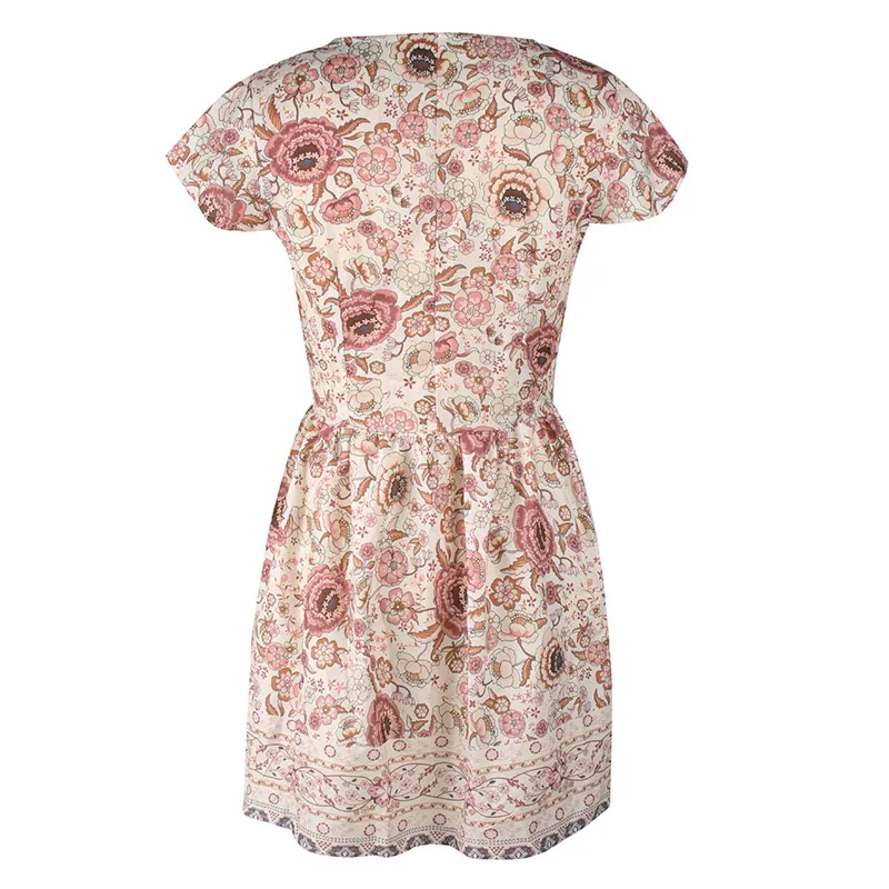 Forefair Retro Boho Dress Mini Summer (3)