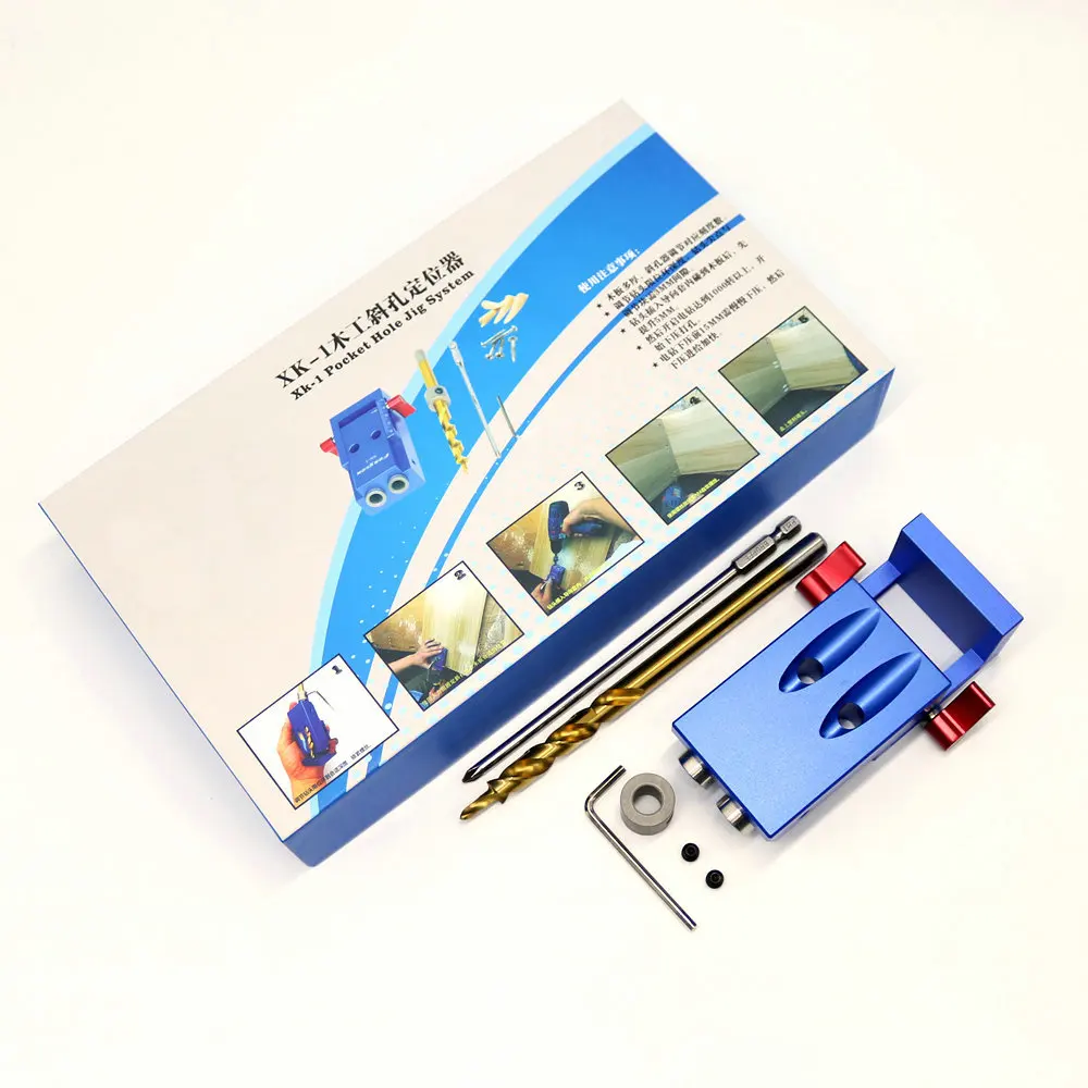 Mini Kreg Style Pocket Hole Jig Kit System For Wood Working Step Drill Bit & Accessories Wood Work Tool Set Mini Kreg Style Pocket Hole Jig Kit System For Wood Working Step Drill Bit & Accessories Wood Work Tool Set