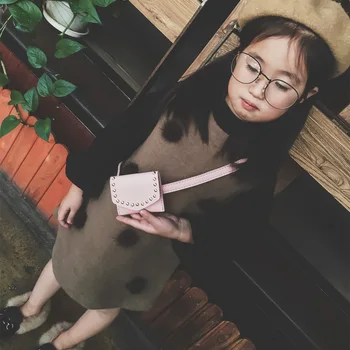 

Cute Baby Mini Purse Handbag Leather Rivet Chest Messenger Bag for Kids Girls Wallet Crossbody Shoulder Bags Toddler Belt Bag