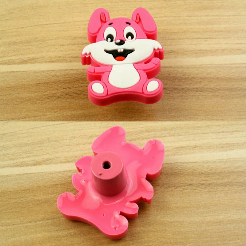 Cute non toxic eco Soft Rubber PVC Wardrobe Drawer Pull Handle