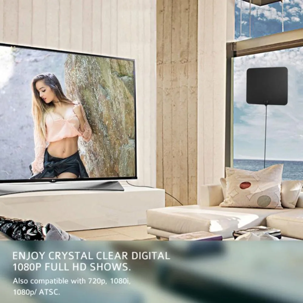 HDTV цифровой усилитель ТВ Антенна Крытый Freeview ТВ сигнальный ресивер UHF VHF HD tv ATSC DVB-T DVB-T2 приемник сигнала 50 миль диапазон