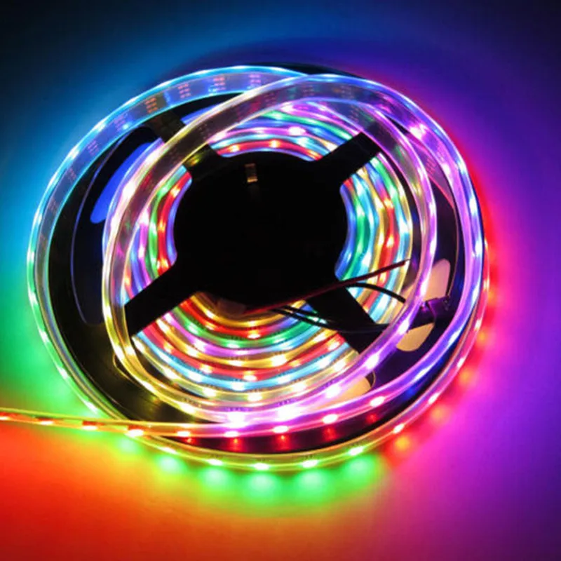 buy 5M LED Strip Waterproof IP67 30leds m WS2812 WS2811 IC DC 5V 5050 SMD Addressable Ditigal RGB Smart Pixel LED Strips Full Colors