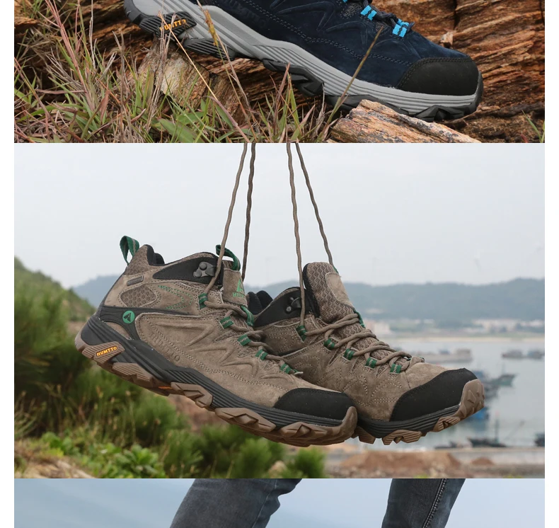 Новые зимние походные мужские ботинки из натуральной кожи для альпинизма, горные ботинки, уличные спортивные дышащие кроссовки, водонепроницаемые треккинговые ботинки