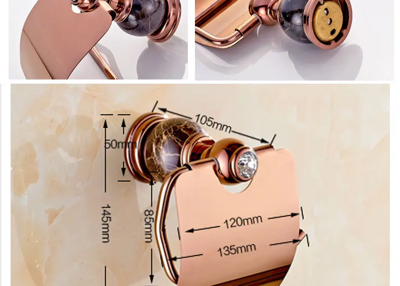 Оптовая и розничная нефрита Мрамор Туалет Бумага держатель стойки Роскошь розовое золото Аксессуары для ванной комнаты коробка ткани