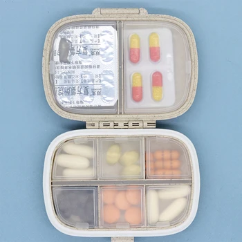 8 grids organizer container for tablets travel pill box with Seal ring Small box for