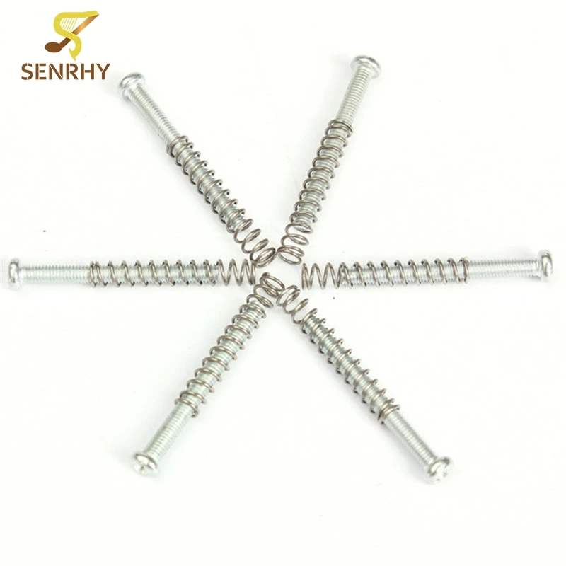 

6Pcs Chrome Guitar Humbucker Pickup Adjust Height Screws and Springs 27mm Fix Pickup Bolt and Spring Mounting Accessories