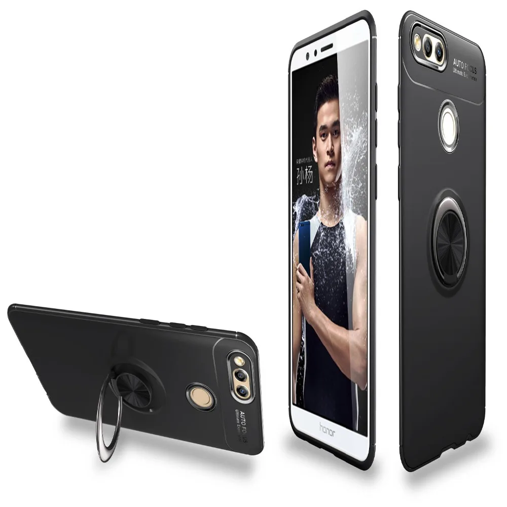 Free gift Tempered film MSK fingerring buckle phone case for huawei honor 7x Coque soft shell TPU |