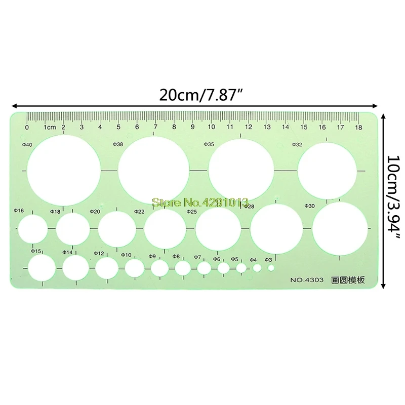 Зеленые пластиковые круги, Геометрический Дизайн Шаблон Линейка трафарет измерительный инструмент студентов Прямая поставка поддержка