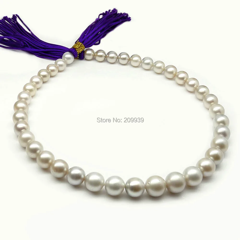 

huij 002795 SILVER GRAY!ROUND 8.7-11.9MM TAHITIAN PEARL NECKLACE 16.8INCH,14K GOLD CLASP