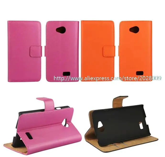 100pcs lot Luxury Wallet Genuine Leather Flip Cover Case Stand Holder Card Slot Case for LG OPTIMUS F60 Case