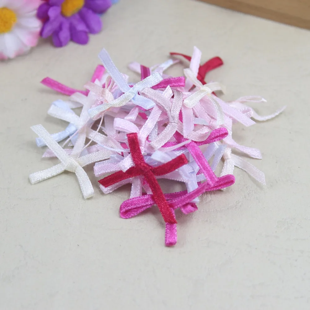 

100pcs 28*28mm mix underwear/Package decoration small butterfly knot mini ribbon flowers DIY sewing
