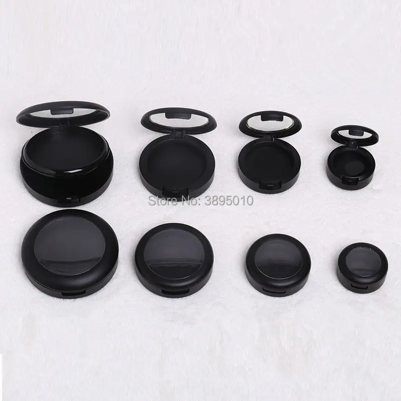 

36mm Black Empty Plastic Eyeshadow Powder Compact, 44mm Elegant High Class Blusher Container, Professional Makeup Tool F1056