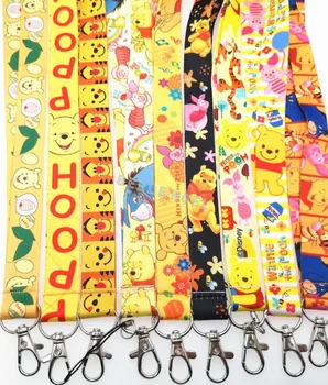 

100Pcs Popular cartoon pooh Neck Straps Lanyards ID Card,Key Condole belt Mixed L561
