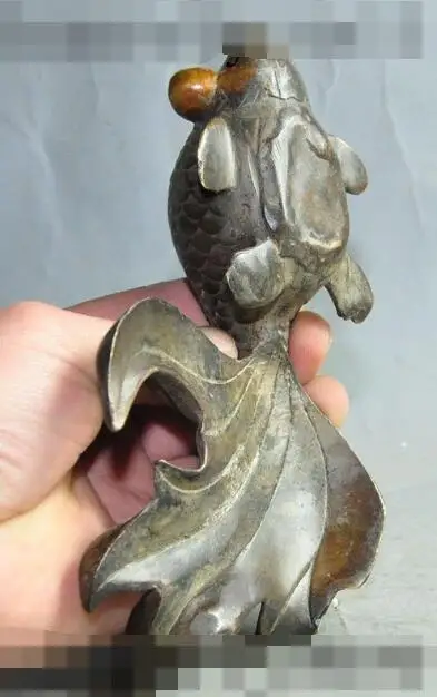 

S1171 7" Chinese fengshui Bronze gilt animal fish Goldfish Statue Sculpture Decoration discount 30% (C0324)