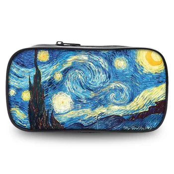 

Cute School Pencil 3D Case Korean Stationery Mona Lisa School Penalty Flower Girl Pen Printing Bag Large Coin Makeup Purse Bag