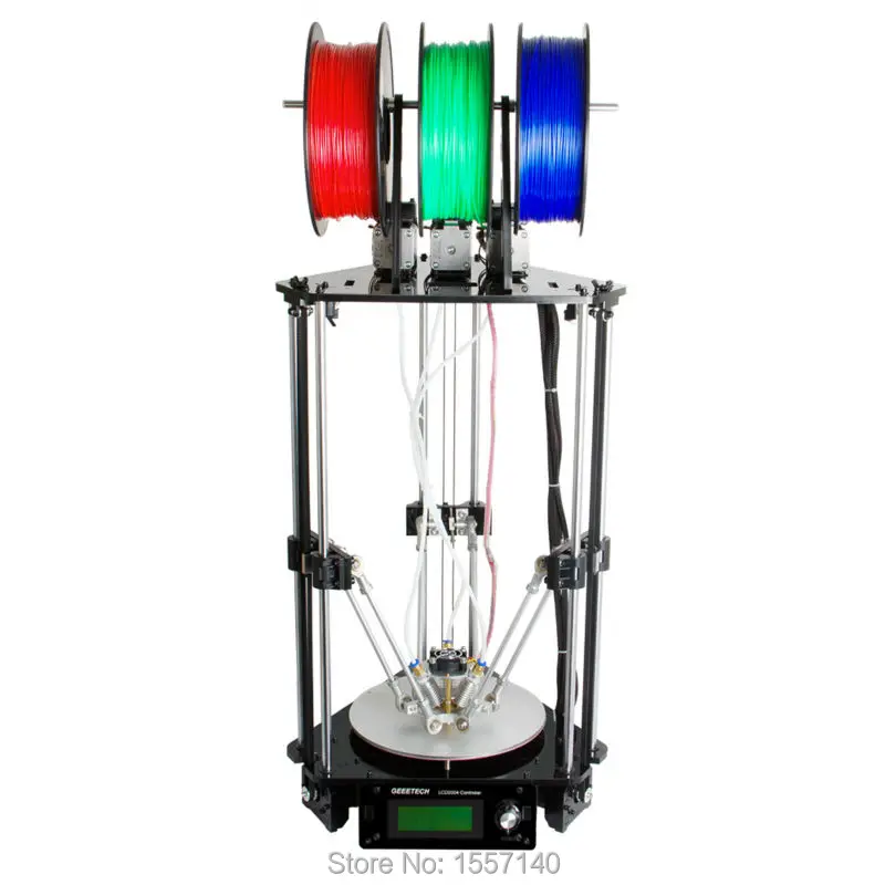 Lastest Geeetech Auto leveling Delta Rostock 3D Printer DIY KIT Single Dual Extruder Mix Colors 3D