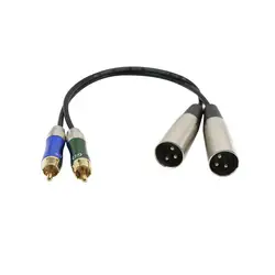 Горячие sale0.3m двойной XLR Мужской Двойной RCA штекер патч-кабель XLR male Инструменты для наращивания волос на одном конце, 2 RCA Мужской Инструменты