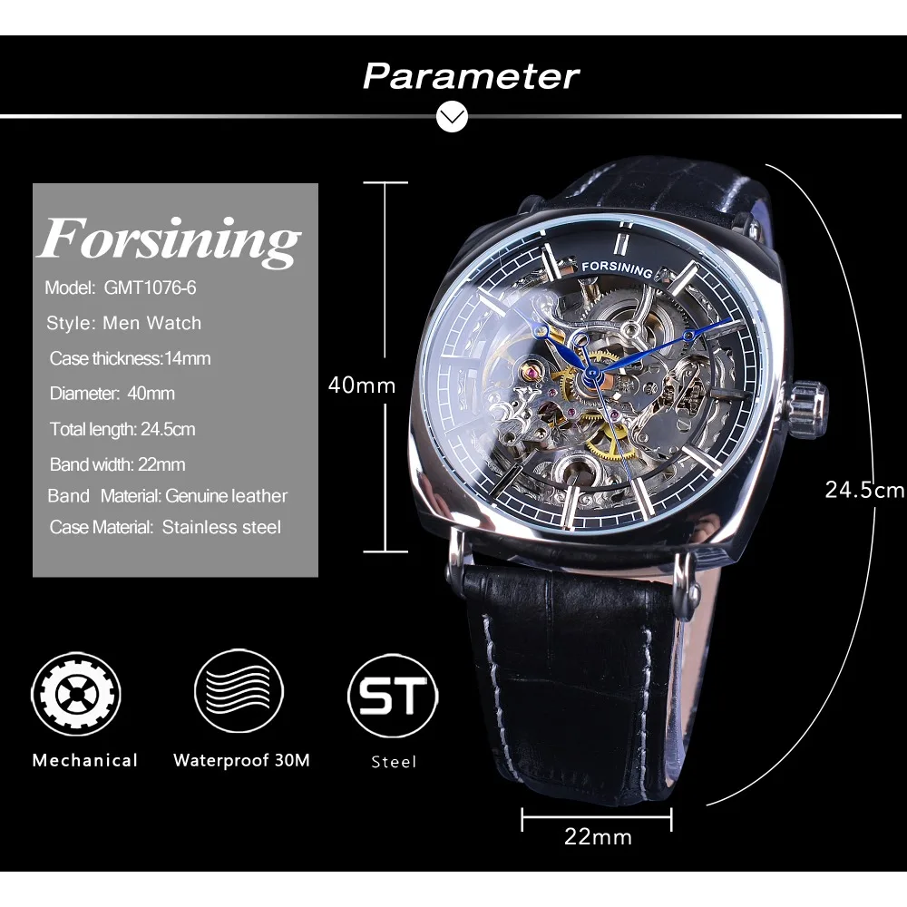 Forsining الأزياء 2018 تصميم أسود الفضة الهيكل العظمي حزام جلد مربع الهاتفي الرجال الميكانيكية ساعات أوتوماتيكية أعلى العلامة التجارية الفاخرة Forsining الأزياء 2018 تصميم أسود الفضة الهيكل العظمي حزام جلد مربع الهاتفي الرجال الميكانيكية ساعات أوتوماتيكية أعلى العلامة التجارية الفاخرة