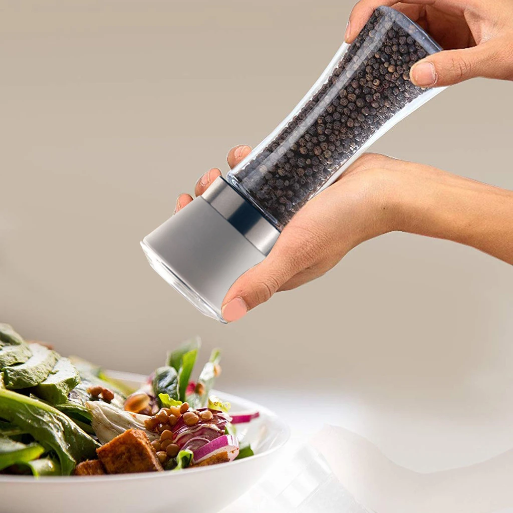 Kitchen Salt And Pepper Grinder 6oz Stainless Steel Mill Shakers Easy to Use Fil