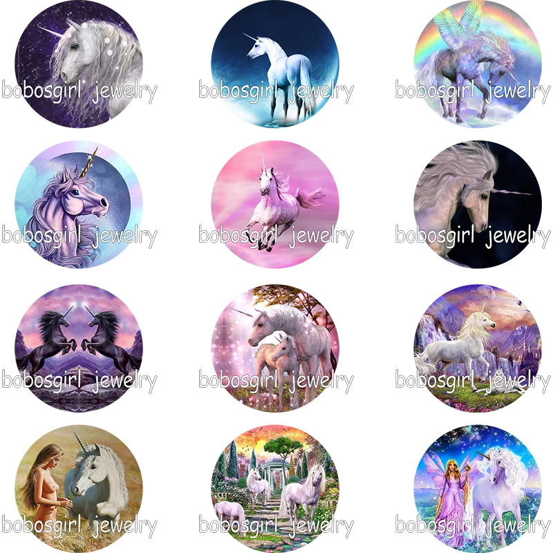 

unicorn horse glass snap button photo print Phone Holder GS9345