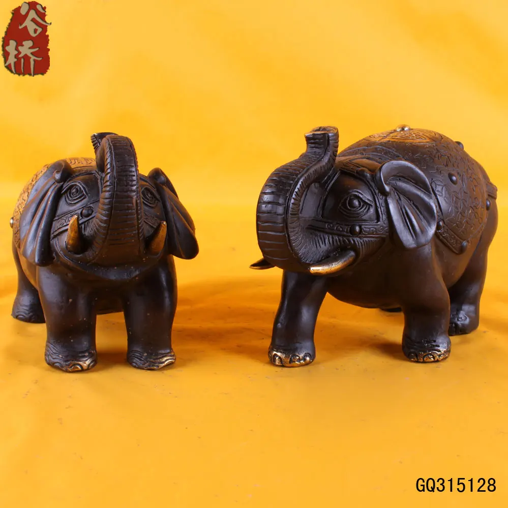 

Longevity elephant copper decoration