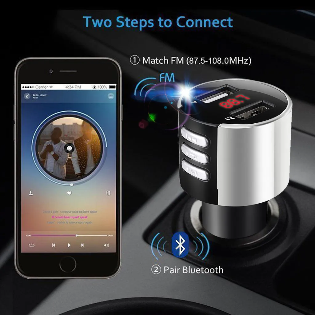 Горячая USB адаптер Bluetooth MP3 плеер CarCharger беспроводной fm-передатчик Радио MP3 плеер 3.4A автомобильные аксессуары