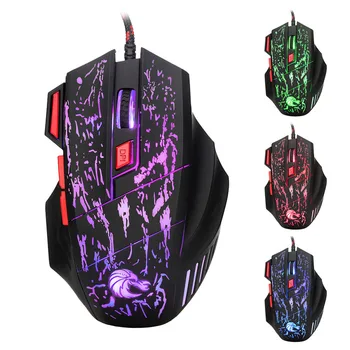 

Hot !USB Wired 3 Colors Crack Illuminated LED Backlight Multimedia PC Gaming Keyboard Game Pro Gamer Computer Mice For PC Laptop