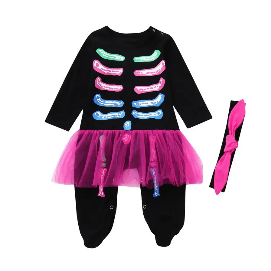 

Arloneet Newborn halloween costume baby rompers Toddler Baby Girls Bone Tutu Romper Jumpsuit Halloween Costume Outfits l0801