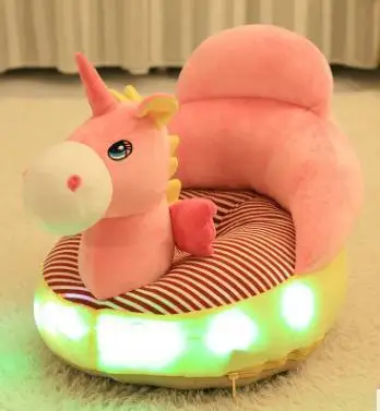 BBSONG детское светящееся пение диван мультфильм животное дети плюшевое поддерживающее кресло Младенческая небьющаяся спина обучение сидение сиденье - Цвет: Pink Pony Style
