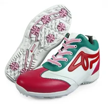 Кожаная обувь для гольфа из микрофибры; дышащая водонепроницаемая женская спортивная обувь; износостойкая Противоударная обувь для гольфа