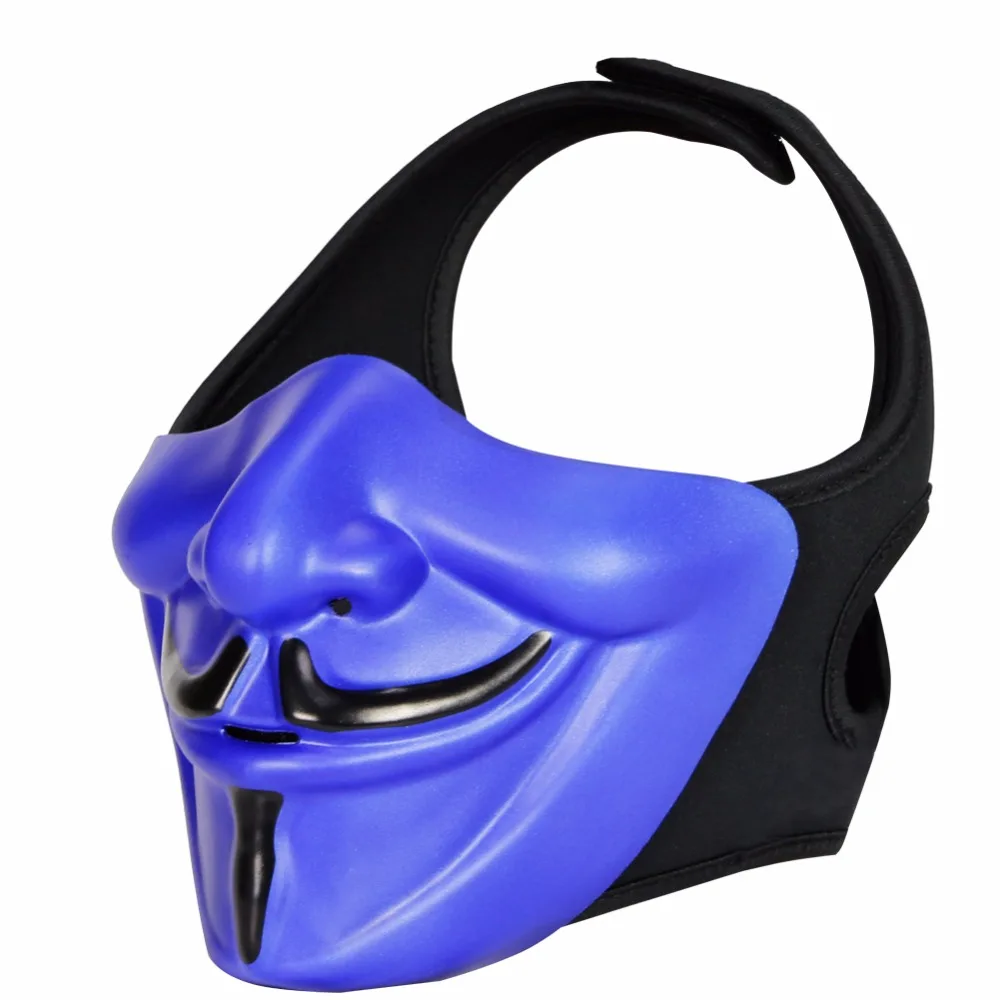 

WosporT Tactical Mask smiling Hannya Halloween Airsoft Masks FAST Helmet Mask for CS Shooting Cosplay Paintball Accessories