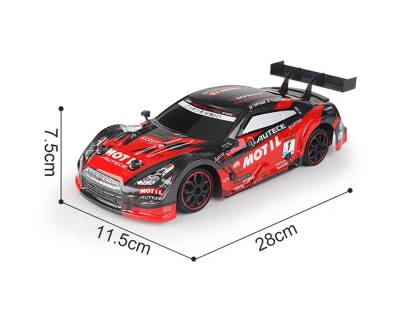 2,4 г 4WD высокая скорость RC Спорт гоночный Дрифт автомобиль 1:16 пульт дистанционного управления модуль 4WD машина RTR с светодиодный свет ПВХ автомобильный чехол ребенок лучший подарок - Цвет: Красный
