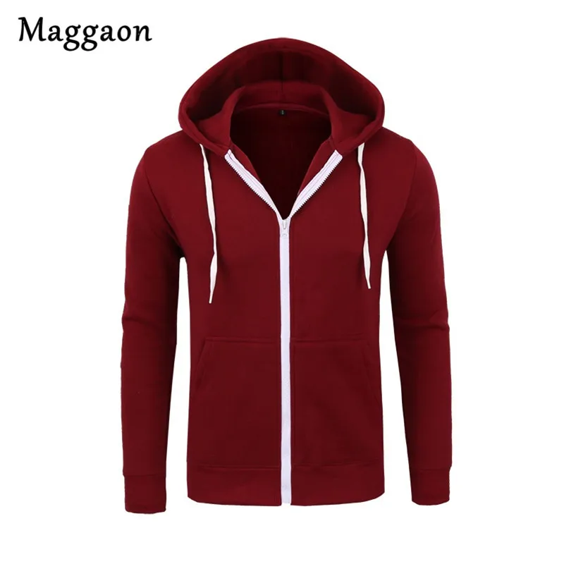 2018 New Men Hoodies Hombre Brand Leisure Zipper Jacket Long Sleeve Solid Color Hooded Sweatshirt Slim Fit Hoody | Мужская одежда