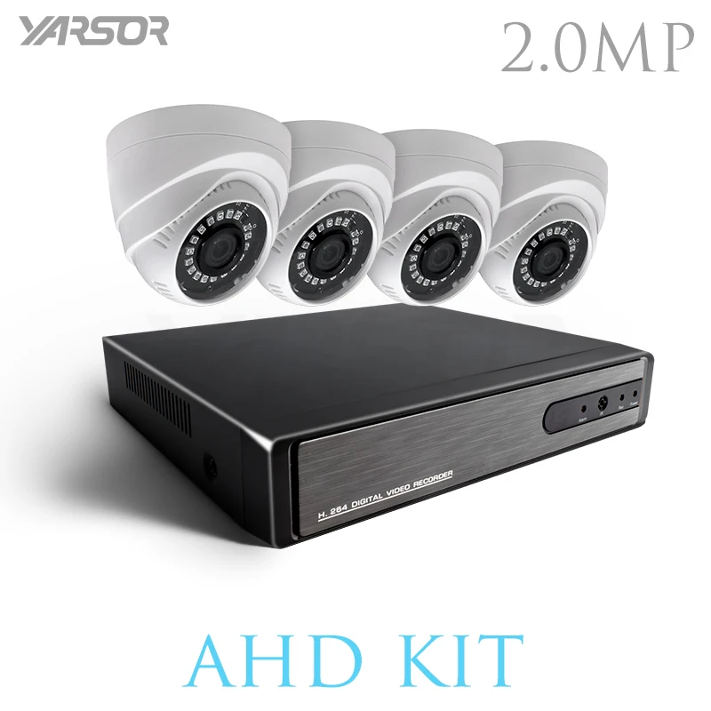 

AKT2004TQ 4CH CCTV System 1080P HDMI AHD DVR 4PCS 2.0 MP Dome IR Night Vision Security Camera Home Surveillance System Kit