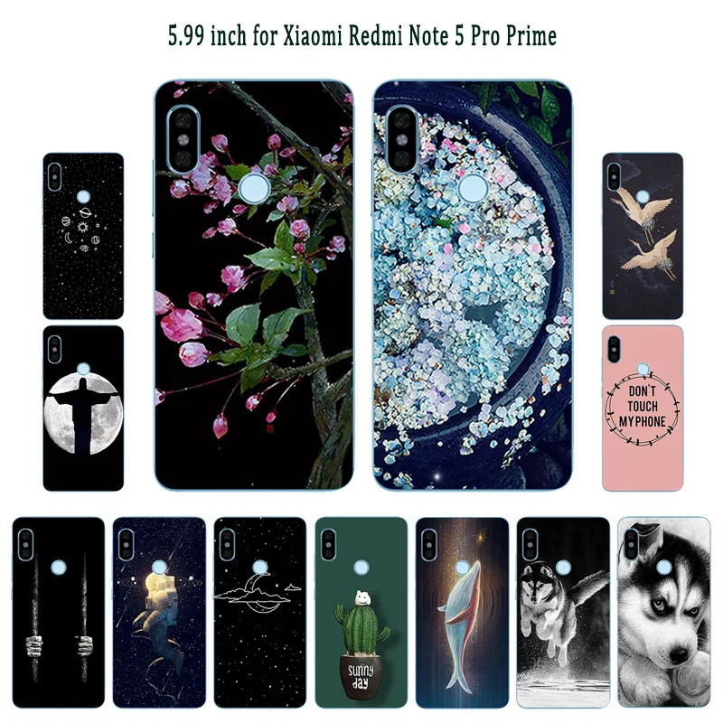 

for Redmi Note 5 Pro Case 64GB Silicone Back Cover Beans Painted for Xiaomi Redmi Note 5 Pro Prime Global 5.99inch Coque