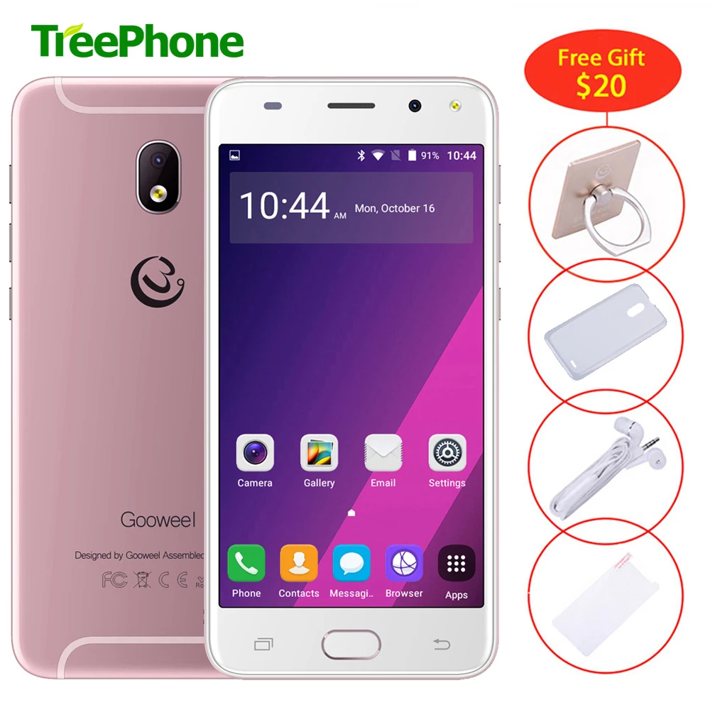 Оригинальный Gooweel S7 смартфон Face Unlock MTK6580 4 ядра 5 0 дюйма ips 3g мобильный телефон