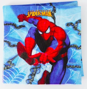 napkins 10pc Качество паук супер человек с днем рождения украшения чашки тарелка ложка вилки баннер шляпа фестиваль вечерние мероприятия вечерние принадлежности - Цвет: napkins 10pc