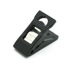 Agujero de plástico para tarjeta de identificación, soporte para etiqueta, Clip para cordón, color negro