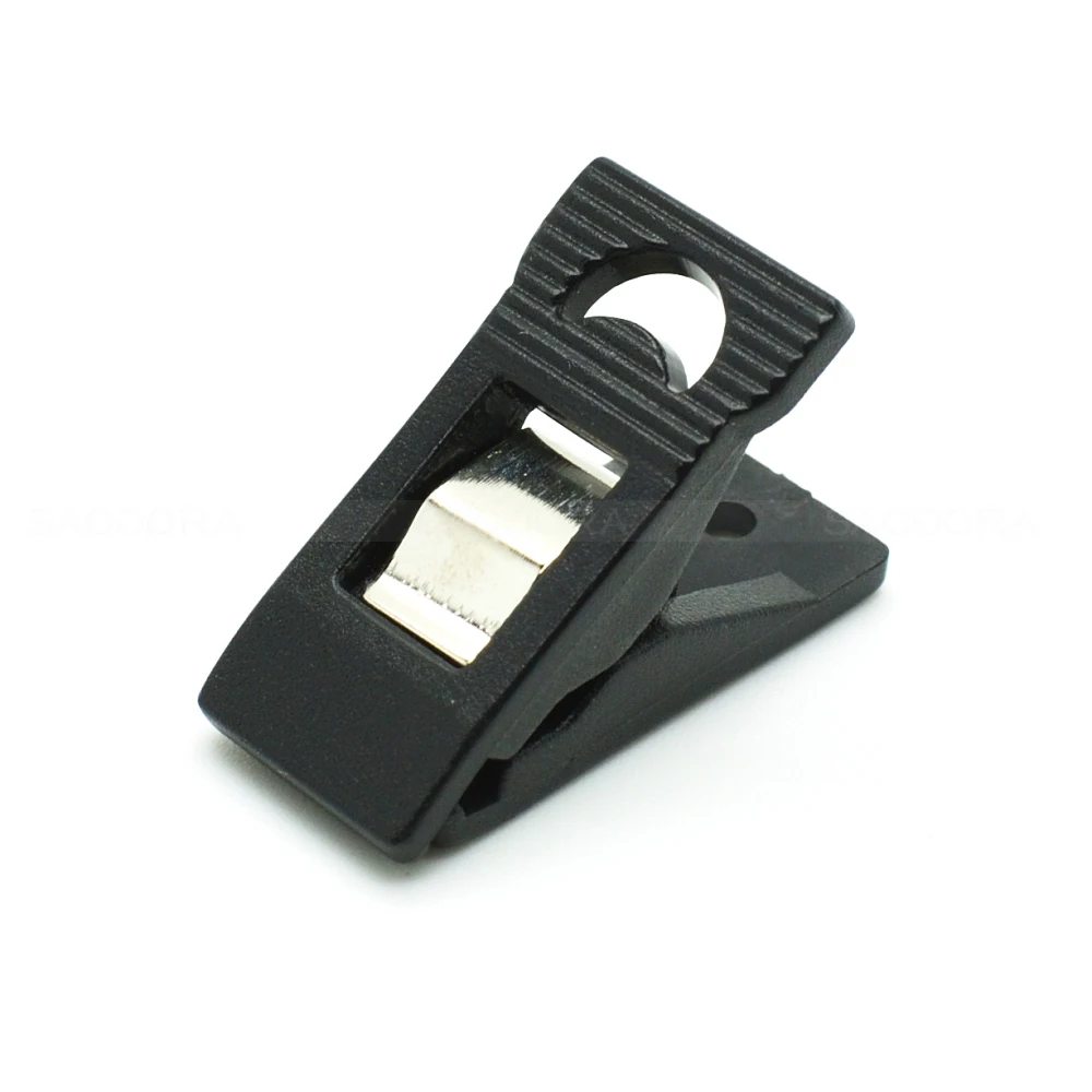 Hole Plastic Id Card Name Tag Holder Badge Clip Black For Cord Lanyard