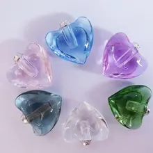 300 шт./лот смешанный цвет плоским сердце кристалл флакончики для духов дельфин, бутылочка для аромамасел кулон