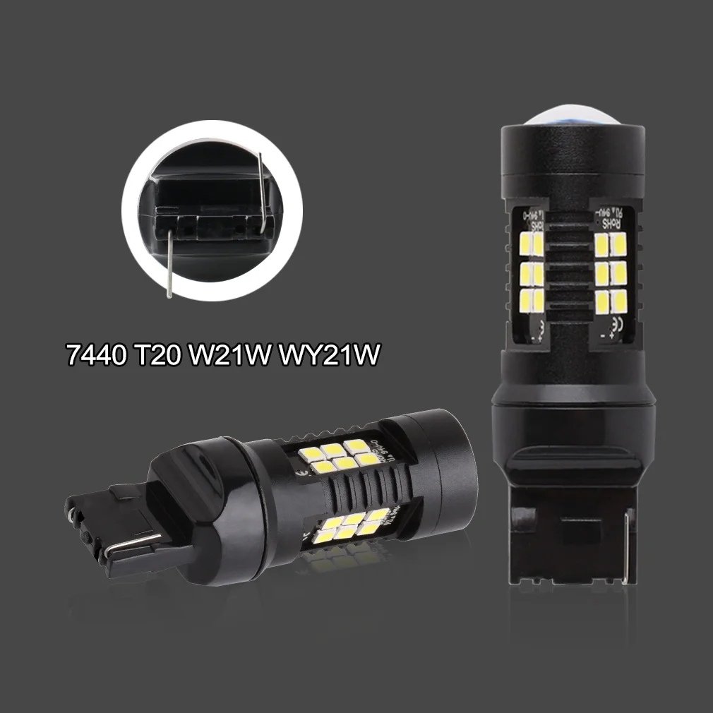 2 шт. 1200Lm T20 W21W светодиодный WY21W W21/5 Вт 7440 7443 SRCK светодиодный лампы T25 3157 p27/7 Вт авто лампы белого цвета-красный, желтый, автомобильный светильник светодиодный 12 V-24 V - Испускаемый цвет: 7440