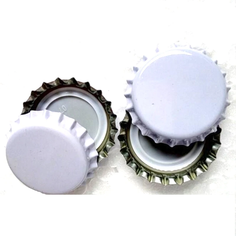 100PCS Beer Bottle Caps Beer Lid Covers For DIY Homebrew Beer Tool Brewing Supplies - Цвет: White