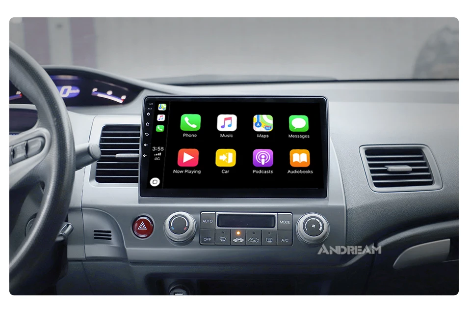 Andraam 10," Android8.1 2G+ 32G carplay Автомобильный gps навигационный головное устройство мультимедиа для Honda Civic 2004-2011 стерео Bluetooth радио