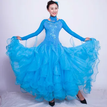 

Standard Ballroom Dress Competition Modern Waltz Blue Red White Ballroom Dresses Tango Dresses For Women Dancing Clothes