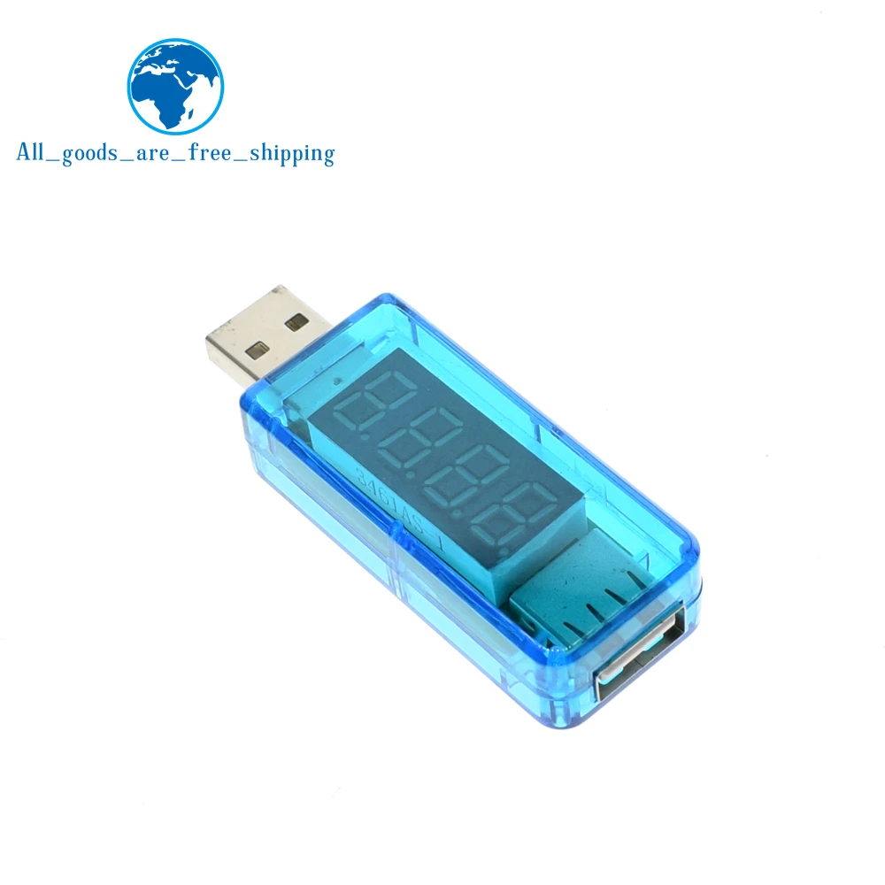 

TZT teng Digital USB Mobile Power charging current voltage Tester Meter Mini USB charger doctor voltmeter ammeter Straight blue
