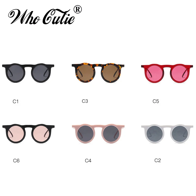 WHO CUTIE, черные круглые готические солнцезащитные очки для женщин и мужчин, фирменный дизайн, Ретро стиль, круглая оправа, солнцезащитные очки, 684